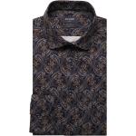 Reduzierte Braune Langärmelige OLYMP Modern Fit Kentkragen Hemden mit Kent-Kragen aus Baumwolle für Herren Größe 3 XL 