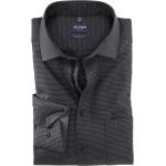 Reduzierte Schwarze Langärmelige OLYMP Modern Fit Kentkragen Hemden mit Kent-Kragen aus Baumwolle für Herren Größe L 