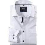 Reduzierte Weiße Langärmelige OLYMP Modern Fit Kentkragen Hemden mit Kent-Kragen aus Baumwolle für Herren Größe 3 XL 