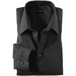 Reduzierte Schwarze Langärmelige OLYMP Modern Fit Kentkragen Hemden mit Kent-Kragen aus Popeline für Herren 