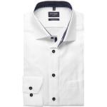 Reduzierte Weiße Unifarbene Langärmelige OLYMP Modern Fit Kentkragen Hemden mit Kent-Kragen aus Baumwolle für Herren Größe 3 XL 