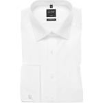 Weiße Unifarbene Langärmelige OLYMP Modern Fit Kentkragen Hemden mit Kent-Kragen für Herren Größe 3 XL 