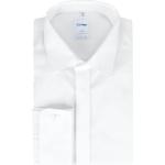 Weiße Unifarbene OLYMP Luxor Bügelfreie Hemden für Herren 