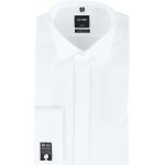 Weiße Unifarbene Langärmelige OLYMP Luxor Herrenlangarmhemden 