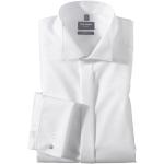 Weiße Unifarbene OLYMP Comfort Fit Kläppchenkragen Hemden mit Umschlagmanschette aus Baumwolle für Herren 