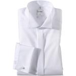 Weiße Unifarbene Elegante OLYMP Comfort Fit Kläppchenkragen Hemden mit Umschlagmanschette aus Baumwolle für Herren 