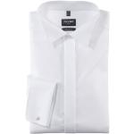Weiße Unifarbene Elegante OLYMP Modern Fit Kläppchenkragen Hemden mit Umschlagmanschette aus Baumwolle für Herren 