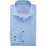 Reduzierte Blaue Gestreifte Langärmelige OLYMP Kentkragen Hemden mit Kent-Kragen aus Jersey für Herren Größe L 