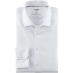 Weiße Unifarbene Langärmelige OLYMP Kentkragen Hemden mit Kent-Kragen aus Jersey für Herren Größe XS 