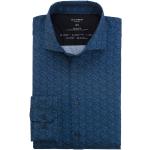 Reduzierte Blaue Langärmelige OLYMP Herrenlangarmhemden aus Jersey für den für den Frühling 