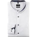 Weiße Unifarbene OLYMP Stehkragen Stehkragenhemden aus Baumwolle für Herren 