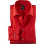 Rote Unifarbene Sportliche OLYMP Businesskleidung aus Baumwolle für Herren 