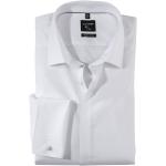 Weiße OLYMP Hemden mit Umschlagmanschette aus Baumwolle für Herren 