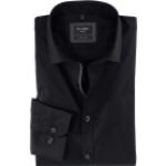 Schwarze Langärmelige OLYMP Kentkragen Hemden mit Kent-Kragen aus Baumwolle für Herren 