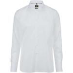 Weiße Unifarbene Langärmelige OLYMP Kentkragen Hemden mit Kent-Kragen aus Baumwolle für Herren Größe XS 