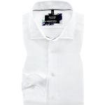 Weiße Langärmelige OLYMP Kentkragen Hemden mit Kent-Kragen aus Leinen für Herren 
