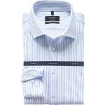 OLYMP SIGNATURE Soft Business Tailored Fit Jerseyhemd weiss/blau, Gestreift