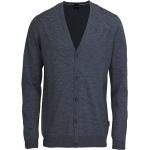Anthrazitfarbene Unifarbene Casual OLYMP V-Ausschnitt Herrencardigans & Herrenstrickjacken aus Wolle für den für den Herbst 