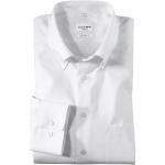 Weiße OLYMP Modern Fit Button Down Kragen Hemden mit Button-Down-Kragen aus Baumwolle für Herren 