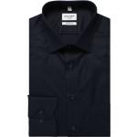 Reduzierte Marineblaue Unifarbene Langärmelige OLYMP Modern Fit Kentkragen Hemden mit Kent-Kragen aus Baumwolle für Herren Größe L 