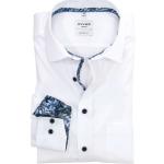 Weiße Unifarbene Langärmelige OLYMP Modern Fit Kentkragen Hemden mit Kent-Kragen aus Baumwolle für Herren Größe XXL 