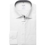 Weiße Unifarbene Langärmelige OLYMP Tendenz Kentkragen Hemden mit Kent-Kragen aus Baumwolle für Herren 