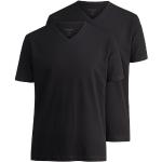 Schwarze OLYMP Modern Fit V-Ausschnitt T-Shirts aus Baumwolle für Herren Größe L 