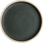 Dunkelgrüne Runde Teller 15 cm aus Steingut stapelbar 6-teilig 