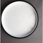 Weiße Retro Runde Serviertabletts 32 cm aus Stahl 