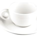 Weiße Espressobecher aus Porzellan stapelbar 12-teilig 