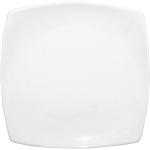 Weiße Quadratische Speiseteller & Essteller 24 cm aus Porzellan stapelbar 12-teilig 
