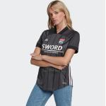 Anthrazitfarbene adidas Olympique Lyon Olympique Lyon Stehkragen Olympique Lyon Trikots für Damen zum Fußballspielen - Auswärts 2020/21 