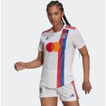 Weiße adidas Olympique Lyon Olympique Lyon V-Ausschnitt Olympique Lyon Trikots für Damen - Heim 2021/22 