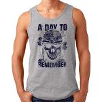OM3® A Day to Remember Tank Top Shirt | Herren | ADTR Hardcore Rock Hardrock Metal | Grau Meliert, 3XL