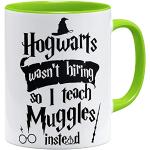 Hellgrüne OM3 Harry Potter Hogwarts Lustige Kaffeetassen 325 ml aus Keramik mikrowellengeeignet 