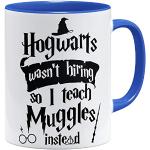 Royalblaue OM3 Harry Potter Hogwarts Lustige Kaffeetassen 325 ml aus Keramik mikrowellengeeignet 
