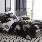 Tropische Moderne bügelfreie Bettwäsche mit Palmenmotiv mit Reißverschluss aus Baumwolle maschinenwaschbar 135x200 