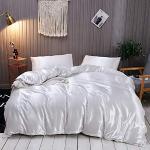 Schwarze Unifarbene Moderne Bettwäsche Sets & Bettwäsche Garnituren mit Reißverschluss aus Satin maschinenwaschbar 155x220 