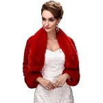 Rote Elegante Brautjacken & Brautboleros Handwäsche für Damen Größe XS für die Braut für den für den Winter 