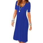 Royalblaue Kurzärmelige Sommerkleider Handwäsche für Damen Größe XL für Partys 
