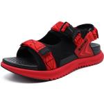 Reduzierte Rote Outdoor-Sandalen mit Riemchen atmungsaktiv für Herren Größe 46 für den für den Sommer 