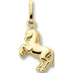 Goldene Tieranhänger mit Pferdemotiv aus Gelbgold für Damen 