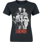 Schwarze One Piece Rundhals-Ausschnitt T-Shirts für Damen Größe L 