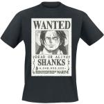 One Piece - Anime T-Shirt - Wanted - Dead or Alive - Shanks - S bis XXL - für Männer - Größe L - schwarz - EMP exklusives Merchandise