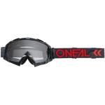 O'NEAL Motocross Brille & Fahrradbrille Herren Damen B-10 Goggle CAMO V.22 I MX MTB DH FR I Motorradbrille mit 1,2mm 3D-Linse für klare Sicht I UV-Schutz | Schwarz Rot - klar | One Size