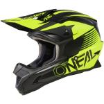 O'NEAL | Motocross-Helm | MX Enduro | ABS-Schale, Konfort-Innenfutter, Lüftungsöffnungen für optimale Belüftung & Kühlung | 1SRS Helmet Stream V.23 | Erwachsene | Schwarz Neon-Gelb | S (55/56 cm)