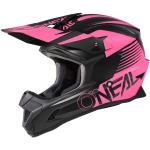 O'NEAL | Motocross-Helm | MX Enduro | ABS-Schale, Konfort-Innenfutter, Lüftungsöffnungen für optimale Belüftung & Kühlung | 1SRS Helmet Stream V.23 | Erwachsene | Schwarz Pink | Größe S (55/56 cm)