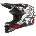 O'NEAL | Motocross-Helm | MX Enduro Motorrad | ABS-Schale, Sicherheitsnorm ECE 2205, Lüftungsöffnungen für optimale Belüftung & Kühlung | 3SRS Helmet Scarz V.22 | Erwachsene | Schwarz Weiß Rot | XS