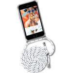 ONEFLOW Handykette 'Twist Case' Kompatibel mit iPhone 5s / 5 / SE (2016) - Hülle mit Band abnehmbar Smartphone Necklace, Silikon Handyhülle zum Umhängen Kette wechselbar - Weiß Silber