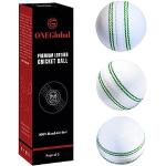 ONEGlobal Hochwertiger Cricket-Match-Ball aus Leder | 100% handgefertigt, 156 g, 4-teilige Konstruktion und hochwertiges gegerbtes Leder | ideal für Liga-Spiele, Turniere, Netzübungen